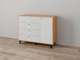 Комод «Катрин-13» (дуб крафт золотой/карбон фарфор) в Дупленской - duplenskaya.mebel-nsk.ru | фото