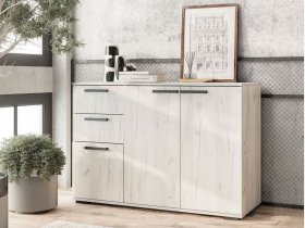 Комод Стандарт-3 NEW (дуб крафт белый) в Дупленской - duplenskaya.mebel-nsk.ru | фото