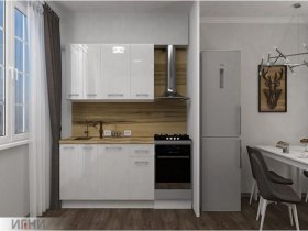 Кухонный гарнитур МДФ Выгодно и точка 1,5 м (белый глянец) в Дупленской - duplenskaya.mebel-nsk.ru | фото