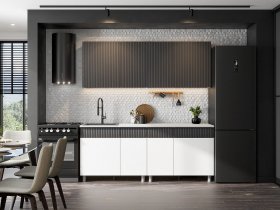 Кухонный гарнитур София (2,0м) (бланж/графит матовый) в Дупленской - duplenskaya.mebel-nsk.ru | фото