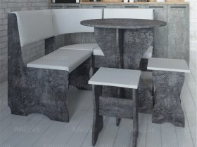 Кухонный уголок Лотос  (цемент темный к/з White) в Дупленской - duplenskaya.mebel-nsk.ru | фото