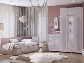 Модульная детская Милана (белое дерево/сакура) в Дупленской - duplenskaya.mebel-nsk.ru | фото