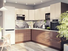 Модульная кухня Классика (ваниль/шоколад) в Дупленской - duplenskaya.mebel-nsk.ru | фото