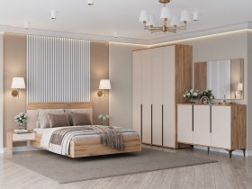 Модульная спальня Сицилия (дуб альпийский/тефия) в Дупленской - duplenskaya.mebel-nsk.ru | фото