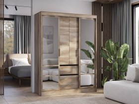 Шкаф-купе ШКК-06 Энигма (венге/дуб каньон) в Дупленской - duplenskaya.mebel-nsk.ru | фото