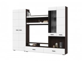 Стенка ГС-01 Либерти (венге/белый глянец) в Дупленской - duplenskaya.mebel-nsk.ru | фото