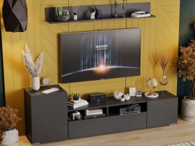 Стенка «Сильвия» (графит серый) в Дупленской - duplenskaya.mebel-nsk.ru | фото