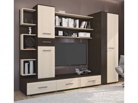 Стенка Верона (дуб венге/дуб молочный) в Дупленской - duplenskaya.mebel-nsk.ru | фото
