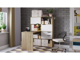 Стол письменный тип 7 (дуб сонома/белый ясень) в Дупленской - duplenskaya.mebel-nsk.ru | фото