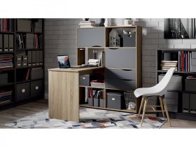 Стол письменный тип 7 (дуб сонома/графит серый) в Дупленской - duplenskaya.mebel-nsk.ru | фото