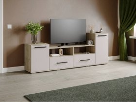 Тумба под ТВ Парус-2 (дуб крафт серый/кашемир) в Дупленской - duplenskaya.mebel-nsk.ru | фото